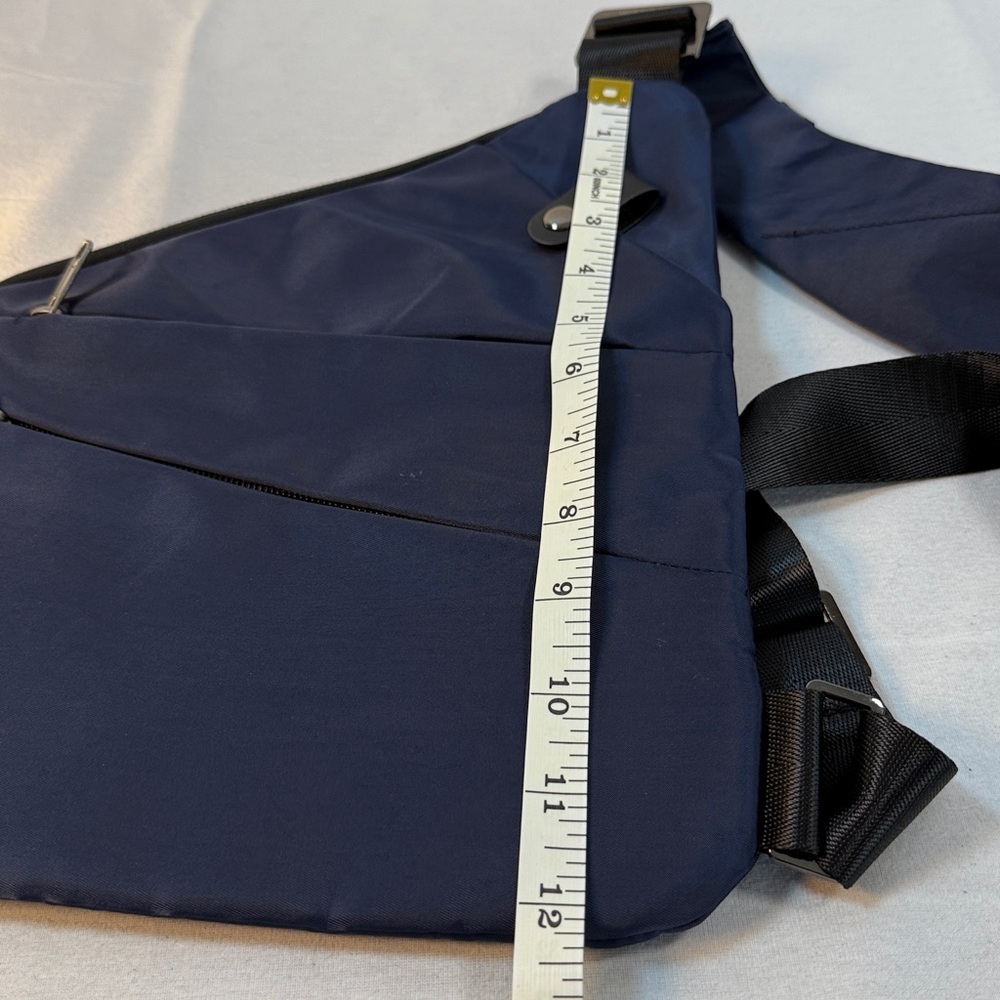 Wander Plus Anti-Theft Slim Travel Navy Blue Crossbody Sling Bag - Picture 15 of 16